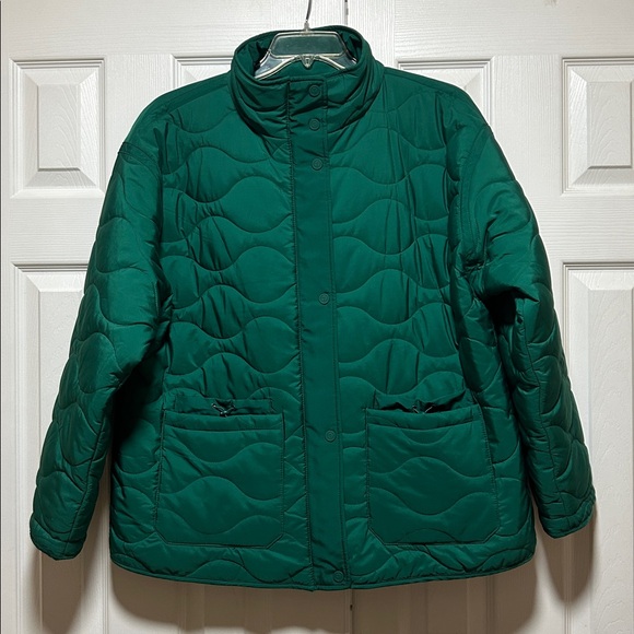 T by Talbots Patch Pocket Quilted Puffer Jacket - Size 1X - Picture 3 of 12